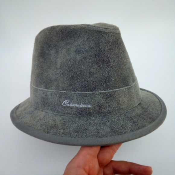 Daniel Cremieux Other - Daniel Cremieux 100% Leather Gray Fedora Hat S/M Unisex